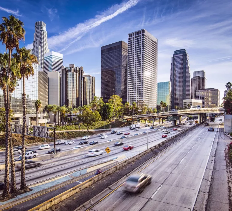 Route de Los Angeles Route Los Angeles Voitures Trafic