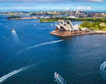 Sydney Opéra Paysage Bateaux Ciel Bleu