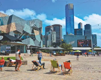 Pause déjeuner à Federation Square